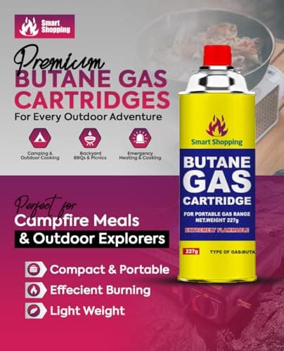 SMART SHOPPING Multipurpose Portable Camping Gas Canister – Refill Bottles Butane Gas Canisters for Camping Stove, BBQ, Blowtorch, Heater, Weed Burner & Cooker Pack of 28 — view 2