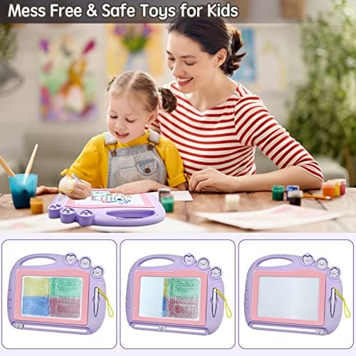 AiTuiTui Magnetic Drawing Board Travel Size, Erasable Doodle Sketching Writing Board Pad Travel Games for Kids in Car, Early Education Learning Skill Development Toys for Girls Age 3 4 5 Year Old — view 4