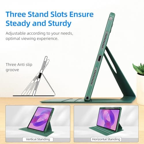 idudao Case for Lenovo Idea Tab, Rotatable Cover with Stylus holder Tablet Pad Lenovo Idea Tab 11 inch TB336FU,Dark Green — view 4