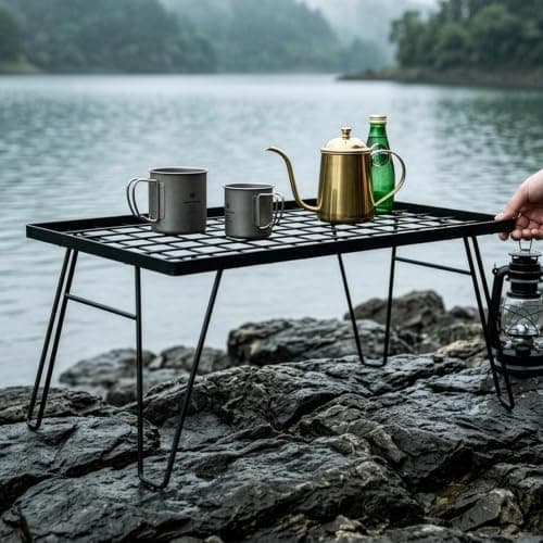 SUNNYNEST Folding Camping Table 60x35x34cm Portable Picnic Side Table — view 2