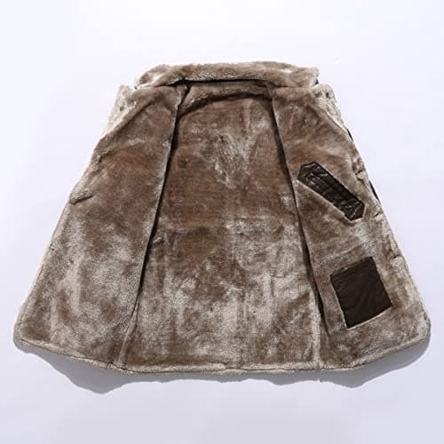 Mens Winter Coat Notched Collar Trench Coats Classic Motorbike Jackets — view 3
