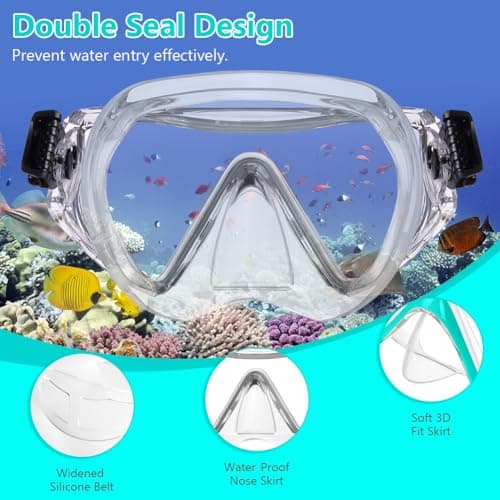 AOOSA Snorkel Mask, Men Women Tempered Glass Diving Mask — view 4