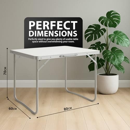 ZENO Folding Table 2.6ft | Standing Table for Camping | Hiking | Picnic Table | Aluminium Alloy Office Computer Desks with Carry Handle | 80CM — view 3