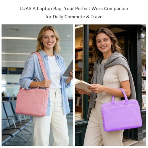 Lausiax Laptop Case Bag 14 inch for Women Men Compatible with MacBook Pro M5/M4/M3/M2/M1, HP OmniBook Pavilion Chromebook EliteBook, Acer, ASUS, Ideapad, Laptop Sleeve Computer Bag Briefcase, Pink — view 2
