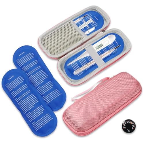 SENLINLIN Insulin Pen Case, Portable Insulin Cooler Travel Case with 2 Nylon Ice Packs and 1 Mini Thermomete, Diabetic Supplies Insulin Pen Case, Medicine Cooler for Travel Insulin Case Diabetic Bag
