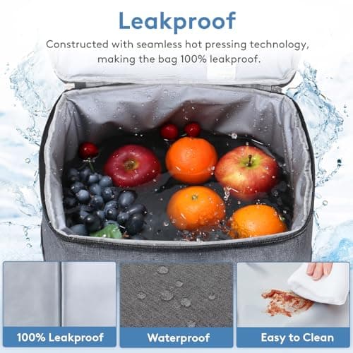 Lifewit Cooler Bag 50 Cans Collapsible and Insulated Large Lunch Bag Leakproof Soft Cooler Portable for Camping/BBQ/Family Outdoor Activities, Dark Grey — view 3