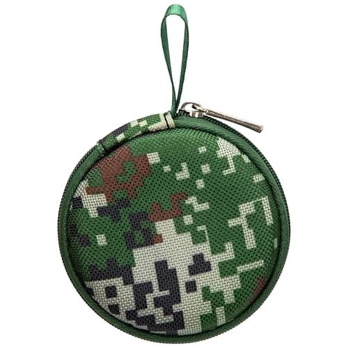 Ginsco Mini-Portable Hard Shell Earbuds Case for Apple EarPods Headphones USB-C Wired Ear Buds/Skullcandy Jib Wired Earbuds, Travel Case for Earphones Earplugs (Camo, 1 Pack)