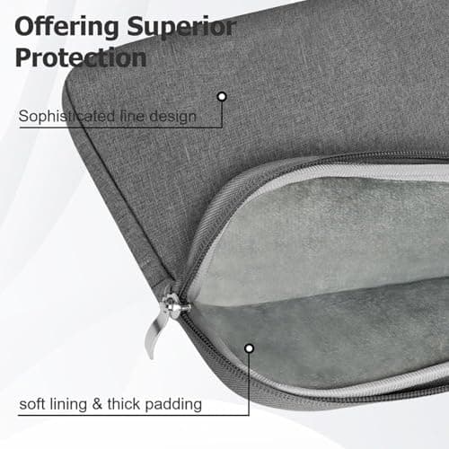 Flintronic Laptop Sleeve for 14 Inch, Water Resistant Laptop Sleeve, Portable Mens Lap-top Bag with Pockets and Compartments, Compatible with MacBook, Asus, Dell, HUAWEI 14 Inch Lap-top (Dark Gray) — view 5