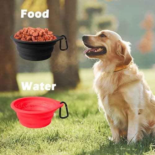 PetBonus 2-Pack Collapsible Dog Bowls, Portable Travel Dog Water Food Bowls — view 4