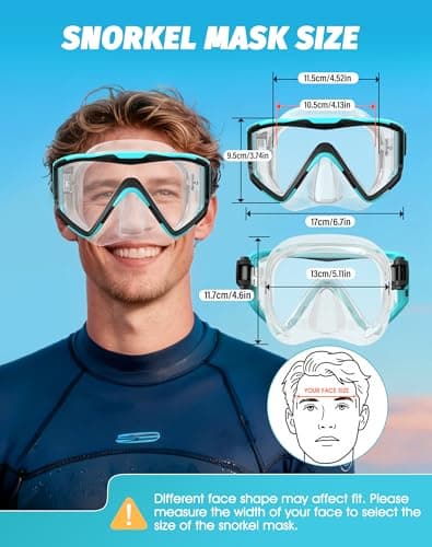Zeligerstar Snorkel Set Adults, 3 Window Panoramic Mask, Anti-Fog Dry Top — view 6