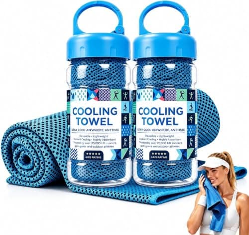Coomoors 2 Pack Cooling Towels, Ice Cool Microfibre Towel for Neck & Gym