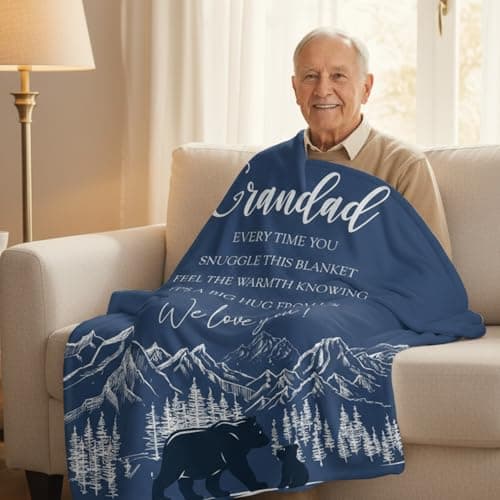 Eiapadeor Grandad Gifts Christmas Birthday - Flannel Blanket for Grandpa Gift from Grandchildren Grandparent Present Grandpa Birthday Fathers Day — view 4