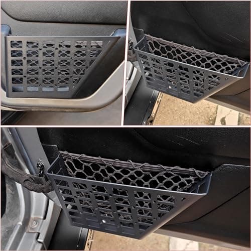 Z8 Metal Front Door Pockets for 2007-2018 Jeep Wrangler JK JKU 2/4 Storage Stainless Steel Door Side Insert Organizer — view 5