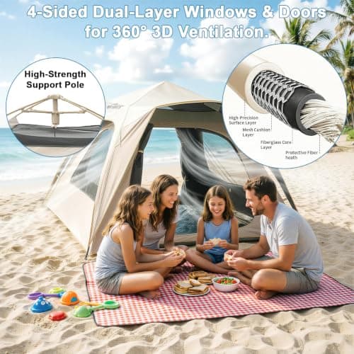 Beach Dome Shelter, Instant Camping Tent for Beach, Hiking & Garden — view 3