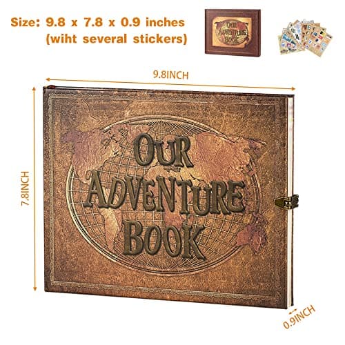 Our Adventure Scrapbook with 180 Pages Embossed Words Hard Cover Travel Book, Guest Book for Anniversary, Christmas, Valentine's, Wedding, Baby — view 2