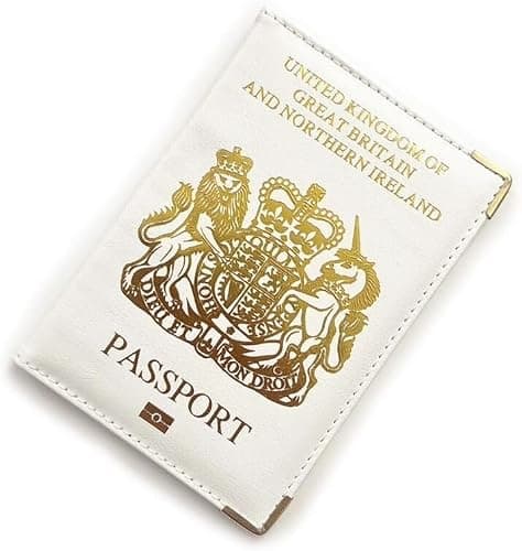ORCHIDS British Passport Wallet PU Leather Passport Holder Cover for Men and Women (White) — view 2
