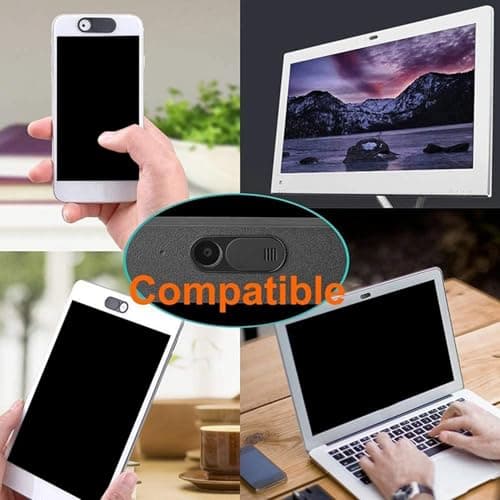 CTRLZS Webcam Camera Protective Cover Privacy Protective Cover Suitable for Mobile Phones, Tablets, Laptops, 10 Packs Black — view 3