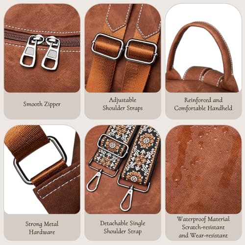 Puwuzixi Women Backpack Anti-Theft Lightweight Waterproof PU Fashion Travel Multipurpose Convertible Purse Shoulder Bag Handbag Backpack — view 6