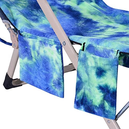 LIKEUDO Portable Pool Beach Sun Lounger Cover Pockets Microfiber Towel Travel Lounge Chair Cover Towels Sunbed Pockets Microfiber Towel Quick Dry Covers (green) — view 3
