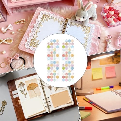 Stationery Hole Reinforcers - Round Sticky Labels for Book Notes | Self Adhesive Material with 4 Sheet Set, Drafting Package Supplies, Student Adult Paper Repair Accessory — view 5