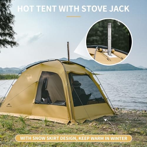 Naturehike 4 Hot Seasons Waterproof Camping Winter Thermal Family Tent with Chimney 2-4 Persons for Camping, Car Travel — view 3