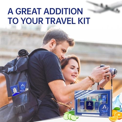 Men’s Luxury Skincare & Perfume Gift Set, Includes Mens Aftershave Balm, Perfume, Showel Gel, Fresh Melon & Sage Notes, Men’s Travel Face Care & Fragrance Kit, Gifts for Men — view 4