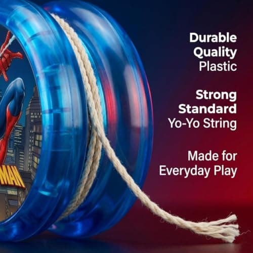 Marvel Spiderman Spring & Light Up Yoyo Toy Set for Kids 3+ – Official Superhero Fidget Toys, Sensory Bouncing Coil & LED Yo-Yo, Indoor Outdoor Play, Party Bag Filler, Birthday Gifts for Boys Girls — view 4