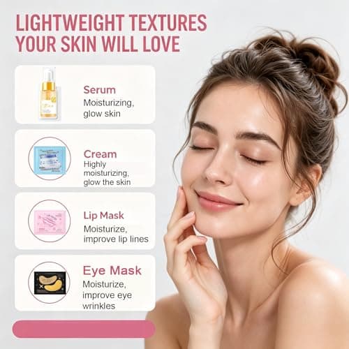 33PCS Travel Skincare Set – Beauty Travel Kit with SPF50 Sunscreen, Facial Masks, Serums, Sleeping Masks, Eye Masks & Lip Masks – Portable Hydrating Skincare Set for Travel & Holidays — view 3