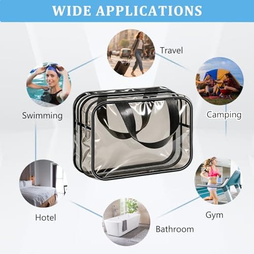 Funnasting Clear Toiletry Bag, Waterproof PVC Travel Wash Bag — view 5