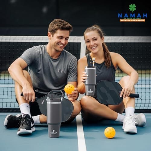 Namah® 890ML Stainless Steel Insulated Water Bottle with Straw, Double Wall Vacuum Insulated Travel Mug, Reusable Hot & Cold Drinks Bottle for Office, Gym, Travel, Hiking & Everyday Hydration — view 6