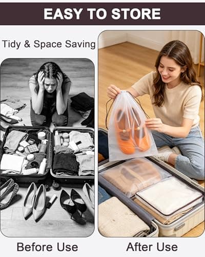 FitDA 8 Pack Shoe Bags for Travel,30 * 40CM Clear Drawstring Shoe Bags — view 5