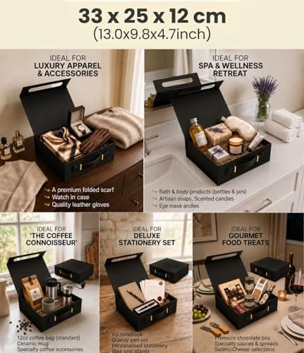 Emartbuy Black Folding Magnetic Gift Box 33 x 25 x 12 cm — view 6