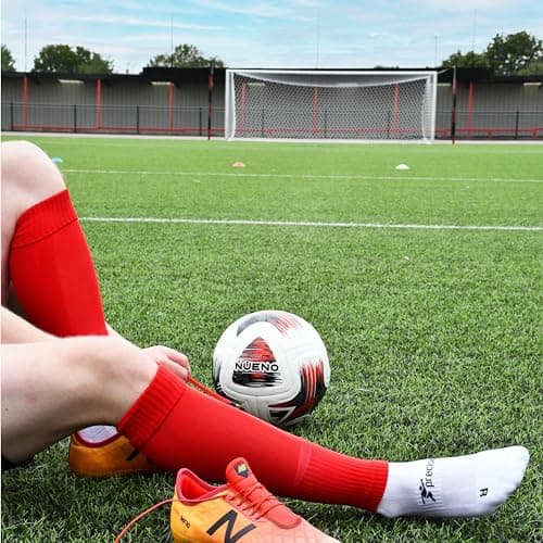 Precision Training Pro Adult’s Footless Sleeve Sport Socks, Stretch Fit, Compression Support for Football, Rugby and Hockey, Red — view 5