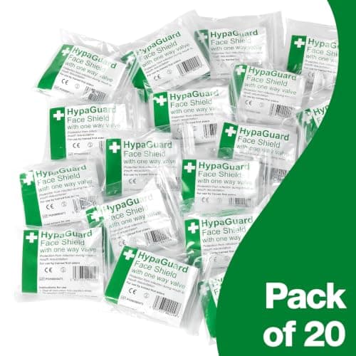 Safety First Aid Group HypaGuard Face Shields for CPR Resuscitation, Pack of 20 One-Way Valve Masks — view 5