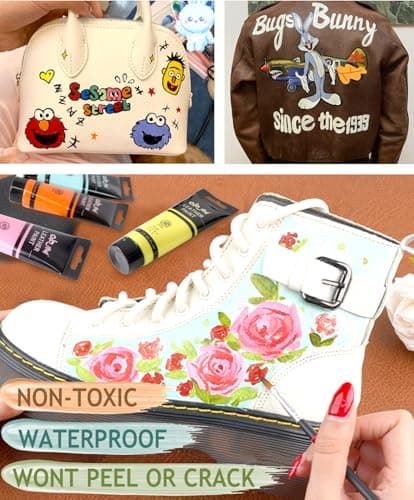 Colorful Leather Paint 2.5oz White for Shoe Painting & Leather Projects — view 4