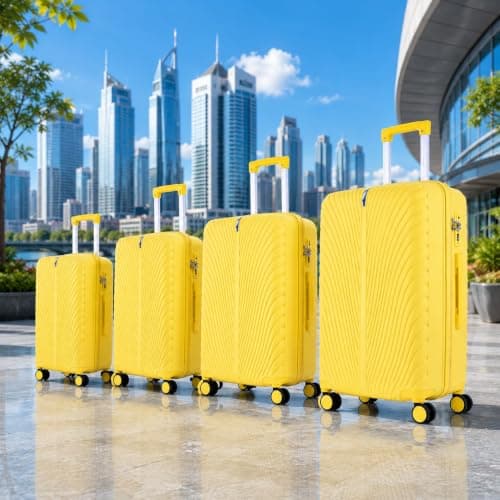 Fly Kite Luggage Carry On Cabin Suitcase 50 x 33 x 19 cm, 18 inch - 100% Polypropylene Hard Shell Aluminium Trolley Handle Real TSA Secure Lock 3 Digit 360° Smooth Detachable Wheels Yellow — view 6