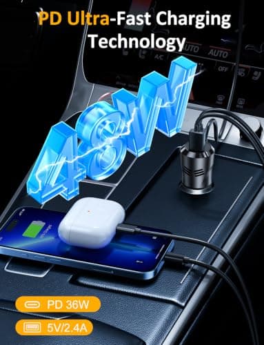 Bluetooth Car Adapter, 3 in 1 Bluetooth 5.4 FM Transmitter Car with Phone Holder, PD 36W Fast Charging, Strong Microphone, HiFi Bass Sound, Hands-Free Calling, Support USB/TF Card(Black) — view 3
