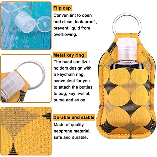 Duufin 60 Pieces Hand Sanitizer Holders Empty Travel Bottles Set, Assorted Patterns, 60 Count (Pack of 1) — view 4