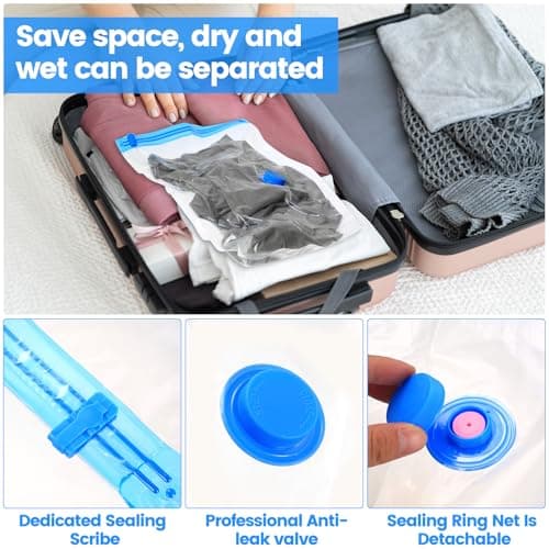 10 Pcs Vacuum Storage BagsVacuum Pack Bags for Clothes, Space Saver Compression Vacuum Bags for Clothing Pillows Duvets Bedding Quilt, Home Storage Organization or Moving or Travel(30 x 50cm) — view 3