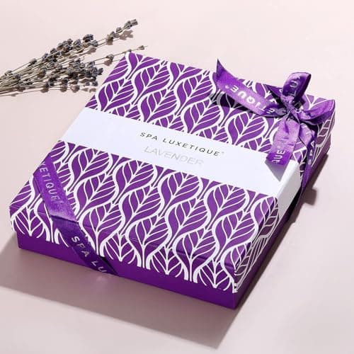 Spa Luxetique Spa Gift Set Women 6pcs Lavender Bath Sets Travel Pamper Box with Hand Cream, Body Lotion, Bubble Bath, Shower Gel, Spa Sets for Women Gifts Mothers Day Christmas Valentine Gifts — view 6
