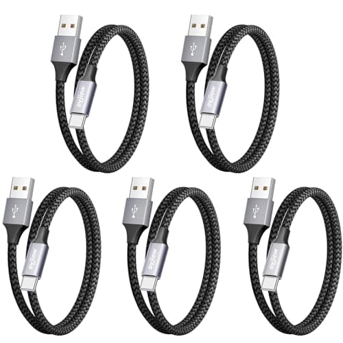 eyjiew USB C Charger Cable 0.5M 5Pack, 50CM Short USB to USB C Cable