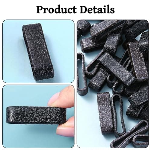 20Pcs Rubber Leather Belt Loop Keepers, Brown Black Replacement Belt Strap Retainers, Fix Extra Belts Holder for Men Women DIY Craft Accessories — view 3
