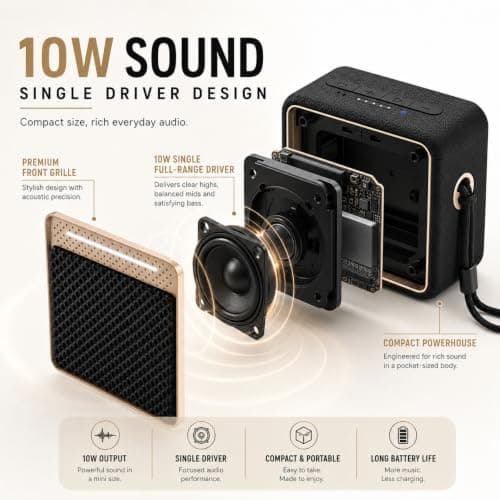 MADDECKERS GB01 Bluetooth 6.0 Speaker, 10W DSP, RGB, Silicone Leather, IPX6 — view 2