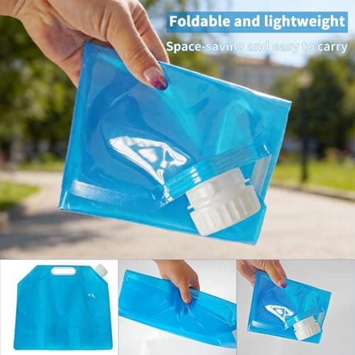 SJAUBKJOG 4 Pcs Collapsible Water Container Set (10L & 5L), Blue Folding Camping Water Containers, Portable Space-Saving Water Bag Jugs for Hiking, Sport, Camping, BBQ, Picnic, Festivals — view 5