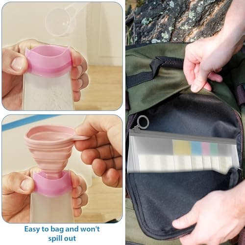 VAVPUP Protein Powder Travel Container Set,PEVA Reusable Protein Container with 2/3 Large Bags,14/21 Powder Bags,1 Spoon,1Funnel,2/3 Label Stickers for Fitness Enthusiasts,Travelers(20pcs) — view 5