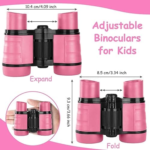 OSDUE Kids Telescope Outdoor Toys, 4x30 High Resolution Binoculars for Kids' Educational Learning & Sports, Gifts for Age 3-12 Boys & Girls (Pink) — view 2