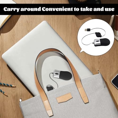 Lilyphon Mini Mouse, Small Mouse, Travel Mouse with Retractable Cable, Mini Mouse for Laptop for Business Trips and Mobile Office Work — view 6