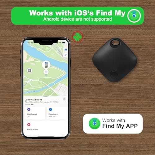 AURTEC Smart GPS Tracker for Pets, Vehicles, Keys & Luggage - Compatible with Apple Find My App (iOS Only), Real-Time Global Location Tracking, Long Battery Life, Geo-Fencing, 2 Pack — view 2