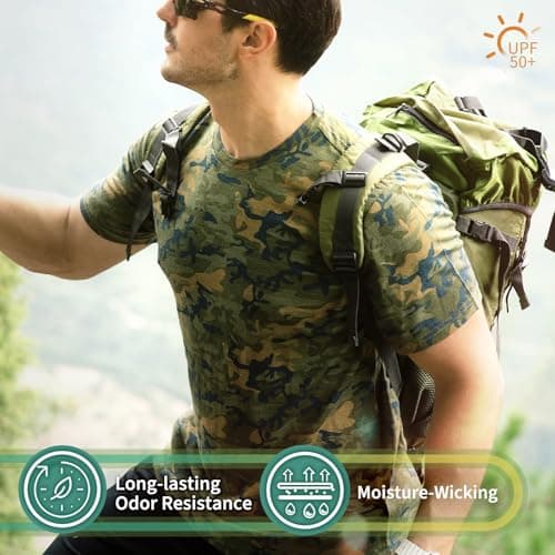 Merino Protect 100% Merino Wool T Shirt Mens Odor Resistance Base Layer Lightweight Hiking Travel T-Shirt Soft Undershirt — view 4