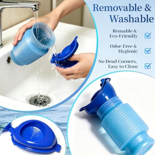Topcloud Shrinkable Urinal, 750ml Male Female Portable Mobile Toilet Potty Pee Urine Bottle, Reusable Emergency Urinal for Camping Car Travel Traffic Jam and Queuing — view 3